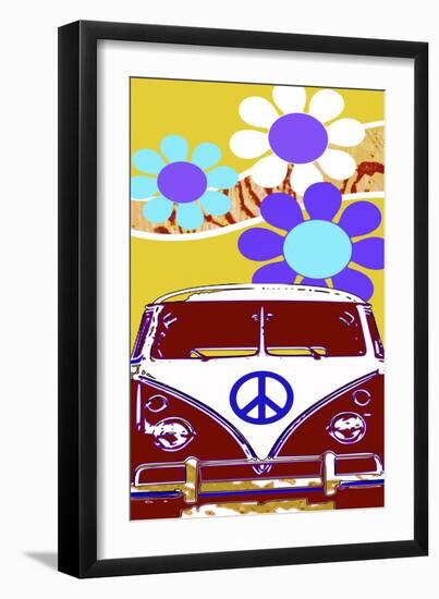 VW Chartreuse-Larry Hunter-Framed Giclee Print