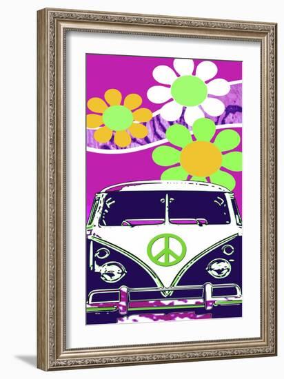 VW Fuscia-Larry Hunter-Framed Giclee Print