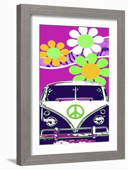 VW Fuscia-Larry Hunter-Framed Giclee Print