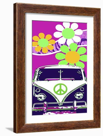 VW Fuscia-Larry Hunter-Framed Giclee Print