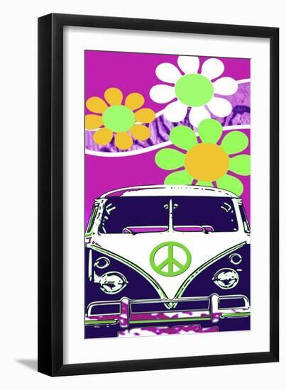 VW Fuscia-Larry Hunter-Framed Giclee Print