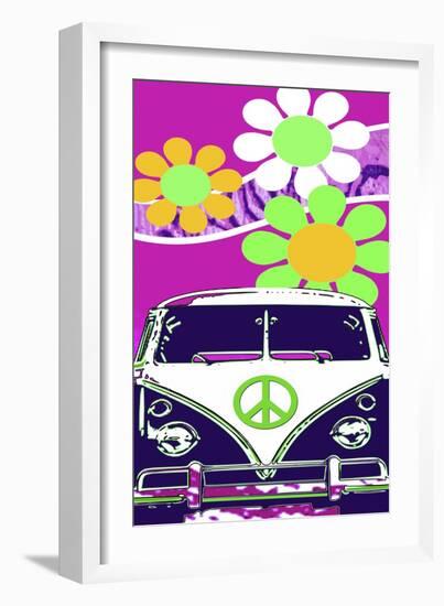 VW Fuscia-Larry Hunter-Framed Giclee Print