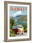 VW Van - Hawaii Volcanoes National Park-Lantern Press-Framed Art Print