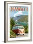 VW Van - Hawaii Volcanoes National Park-Lantern Press-Framed Art Print