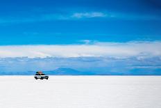 Sunshine Scenery of Salar De Uyuni in Bolivia and Jeep-VYCHEGZHANINA-Premier Image Canvas