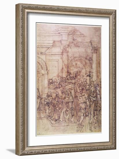 W.29 Sketch of a Crowd for a Classical Scene-Michelangelo Buonarroti-Framed Giclee Print