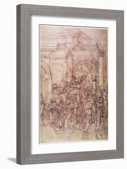 W.29 Sketch of a Crowd for a Classical Scene-Michelangelo Buonarroti-Framed Giclee Print