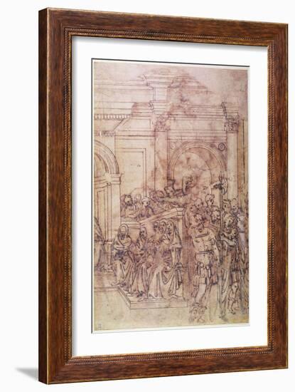 W.29 Sketch of a Crowd for a Classical Scene-Michelangelo Buonarroti-Framed Giclee Print