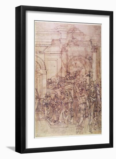 W.29 Sketch of a Crowd for a Classical Scene-Michelangelo Buonarroti-Framed Giclee Print