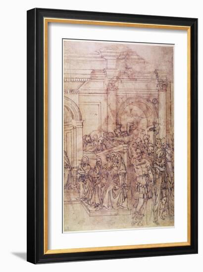 W.29 Sketch of a Crowd for a Classical Scene-Michelangelo Buonarroti-Framed Giclee Print