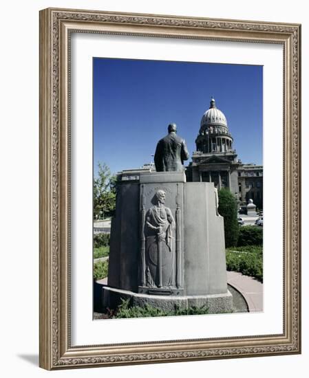 W. A. Coughanor Monument Outside Idaho Capitol, Boise, Idaho, USA-Julian Pottage-Framed Photographic Print