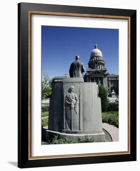 W. A. Coughanor Monument Outside Idaho Capitol, Boise, Idaho, USA-Julian Pottage-Framed Photographic Print