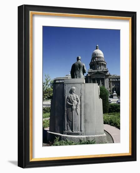 W. A. Coughanor Monument Outside Idaho Capitol, Boise, Idaho, USA-Julian Pottage-Framed Photographic Print