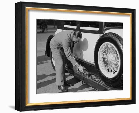 W Arnold with his Bentley at the Southport Rally, 1928-Bill Brunell-Framed Photographic Print