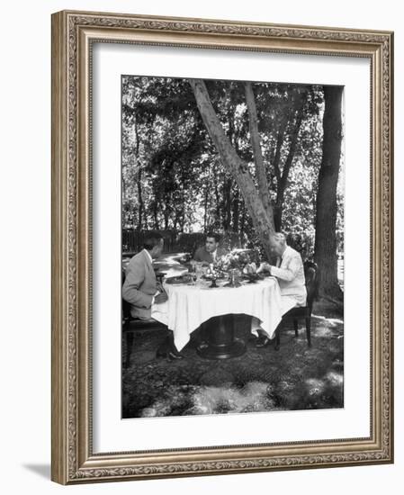 W. Averell Harriman and Henry Grady Having Lunch with Shah Reza Pahlevi-Dmitri Kessel-Framed Photographic Print