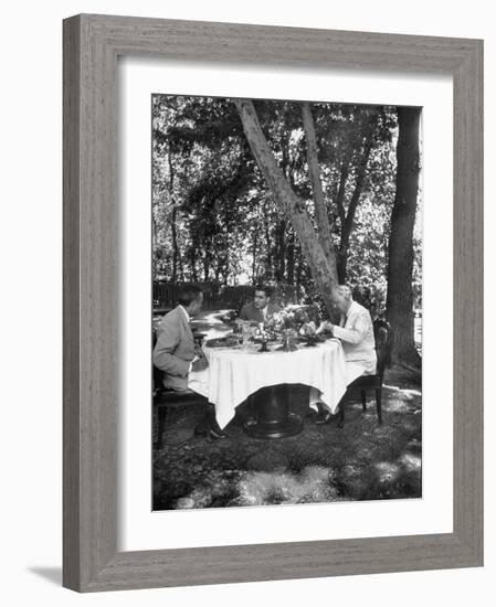 W. Averell Harriman and Henry Grady Having Lunch with Shah Reza Pahlevi-Dmitri Kessel-Framed Photographic Print