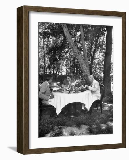 W. Averell Harriman and Henry Grady Having Lunch with Shah Reza Pahlevi-Dmitri Kessel-Framed Photographic Print