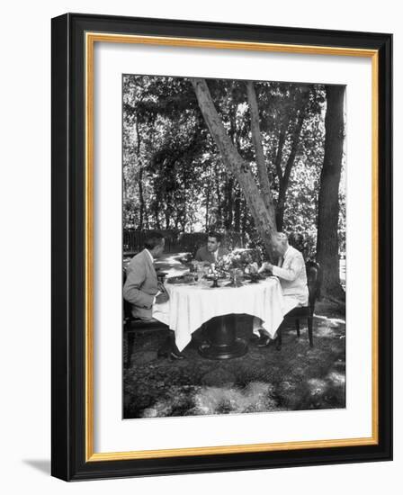 W. Averell Harriman and Henry Grady Having Lunch with Shah Reza Pahlevi-Dmitri Kessel-Framed Photographic Print