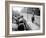 W. Berlin Citizens Crowding Against Nascent Berlin Wall in Russian Controlled Sector of the City-Paul Schutzer-Framed Photographic Print