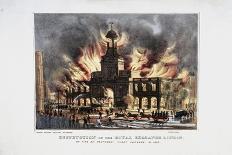 Destruction of the Royal Exchange (2N) Fire, London, 1838-W Clerk-Giclee Print