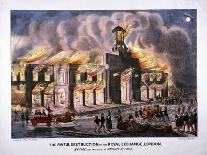 Destruction of the Royal Exchange (2N) Fire, London, 1838-W Clerk-Giclee Print