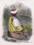 Swedish Woman Rowing, 1809-W Dickes-Giclee Print