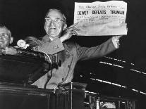Harry Truman Jubilantly Displaying Erroneous Chicago Daily Tribune Headline "Dewey Defeats Truman"-W^ Eugene Smith-Photographic Print