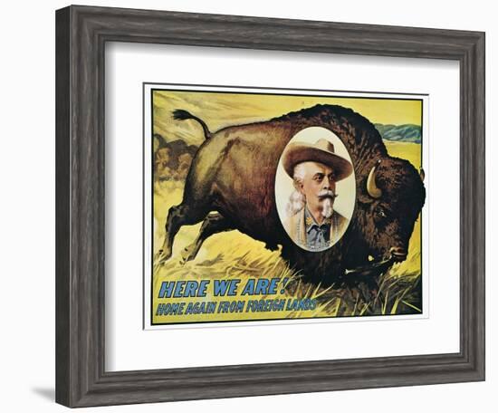 W F Cody Poster, 1908-null-Framed Giclee Print