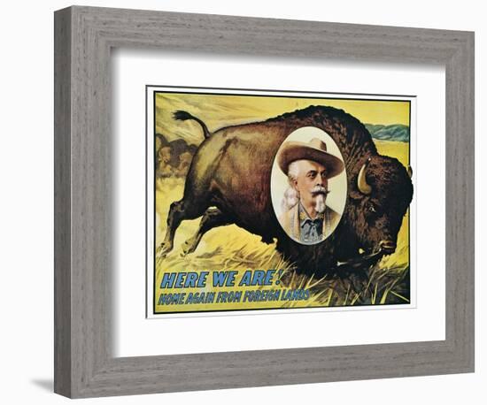 W F Cody Poster, 1908-null-Framed Giclee Print