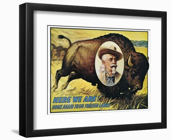 W F Cody Poster, 1908-null-Framed Giclee Print