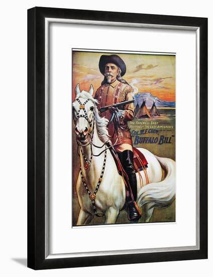 W F Cody Poster, 1910-null-Framed Giclee Print