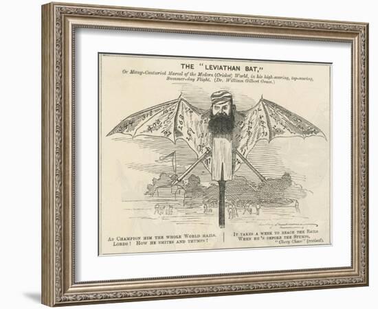 W.G.Grace as a Giant Bat-null-Framed Art Print