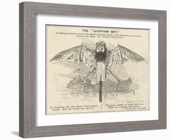 W.G.Grace as a Giant Bat-null-Framed Art Print