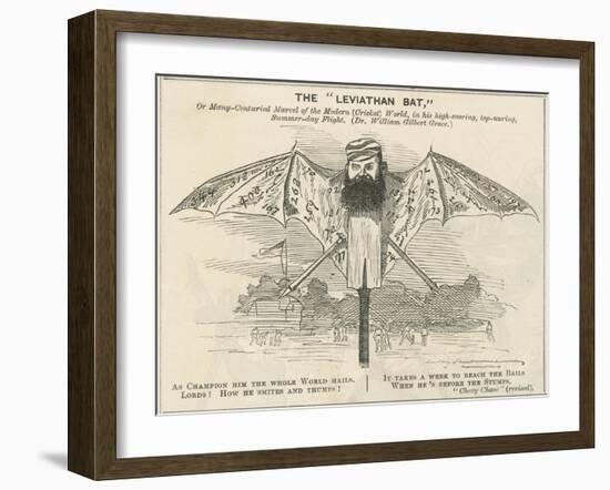 W.G.Grace as a Giant Bat-null-Framed Art Print