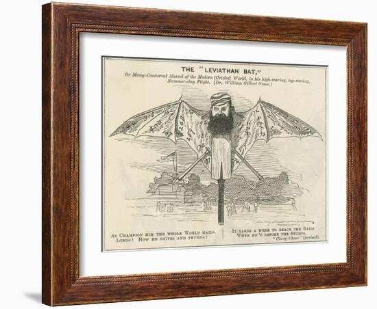 W.G.Grace as a Giant Bat-null-Framed Art Print