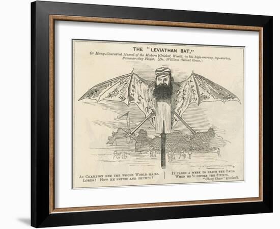 W.G.Grace as a Giant Bat-null-Framed Art Print