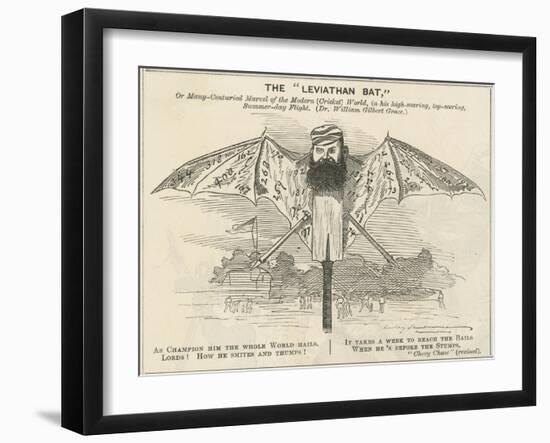 W.G.Grace as a Giant Bat-null-Framed Art Print