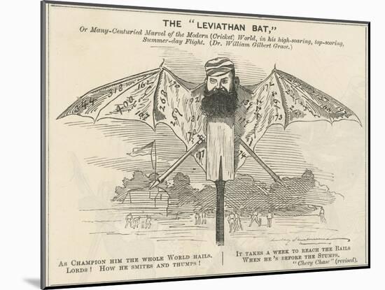 W.G.Grace as a Giant Bat-null-Mounted Art Print