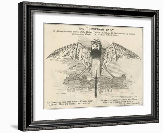 W.G.Grace as a Giant Bat-null-Framed Art Print