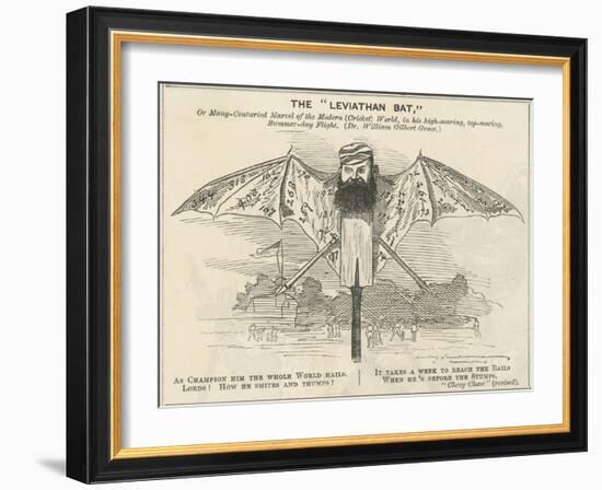 W.G.Grace as a Giant Bat-null-Framed Art Print