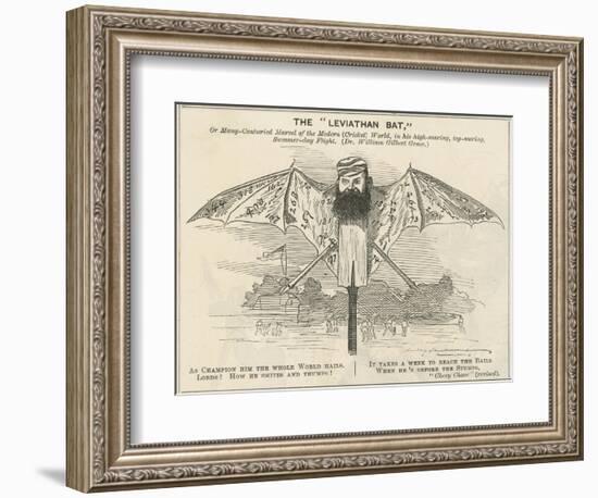 W.G.Grace as a Giant Bat-null-Framed Art Print