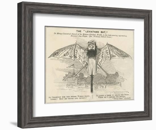 W.G.Grace as a Giant Bat-null-Framed Art Print