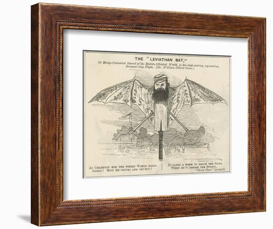 W.G.Grace as a Giant Bat-null-Framed Art Print