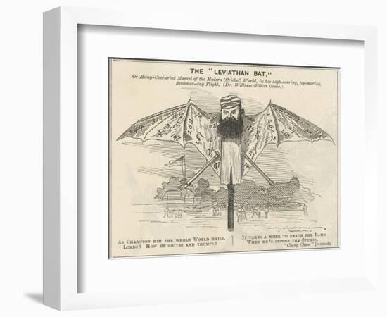 W.G.Grace as a Giant Bat-null-Framed Art Print