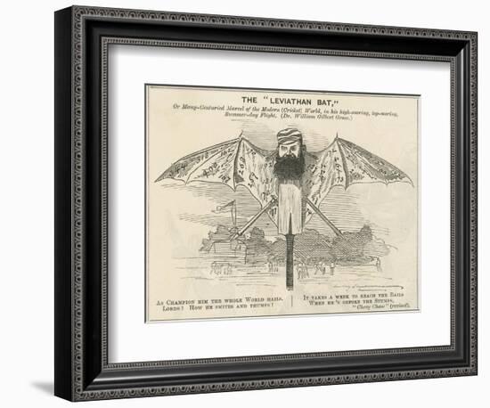 W.G.Grace as a Giant Bat-null-Framed Art Print