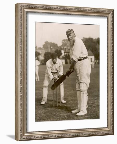 W.G. Grace Batting at Gravesend, 1913-null-Framed Photographic Print