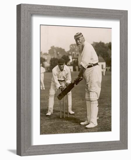 W.G. Grace Batting at Gravesend, 1913-null-Framed Photographic Print