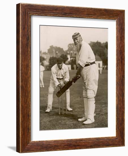 W.G. Grace Batting at Gravesend, 1913-null-Framed Photographic Print