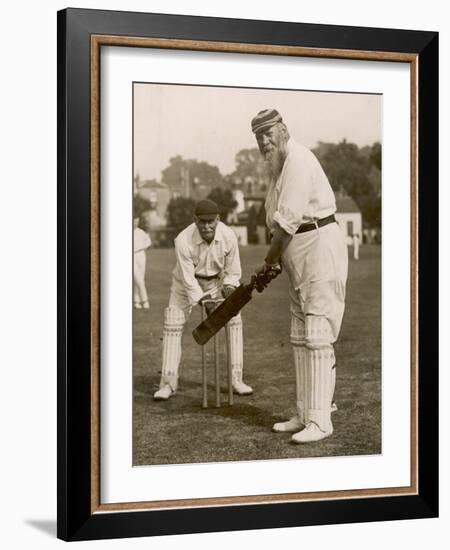 W.G. Grace Batting at Gravesend, 1913-null-Framed Photographic Print