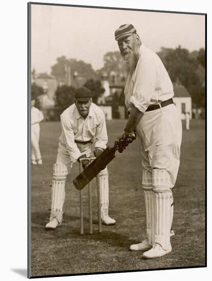 W.G. Grace Batting at Gravesend, 1913-null-Mounted Photographic Print